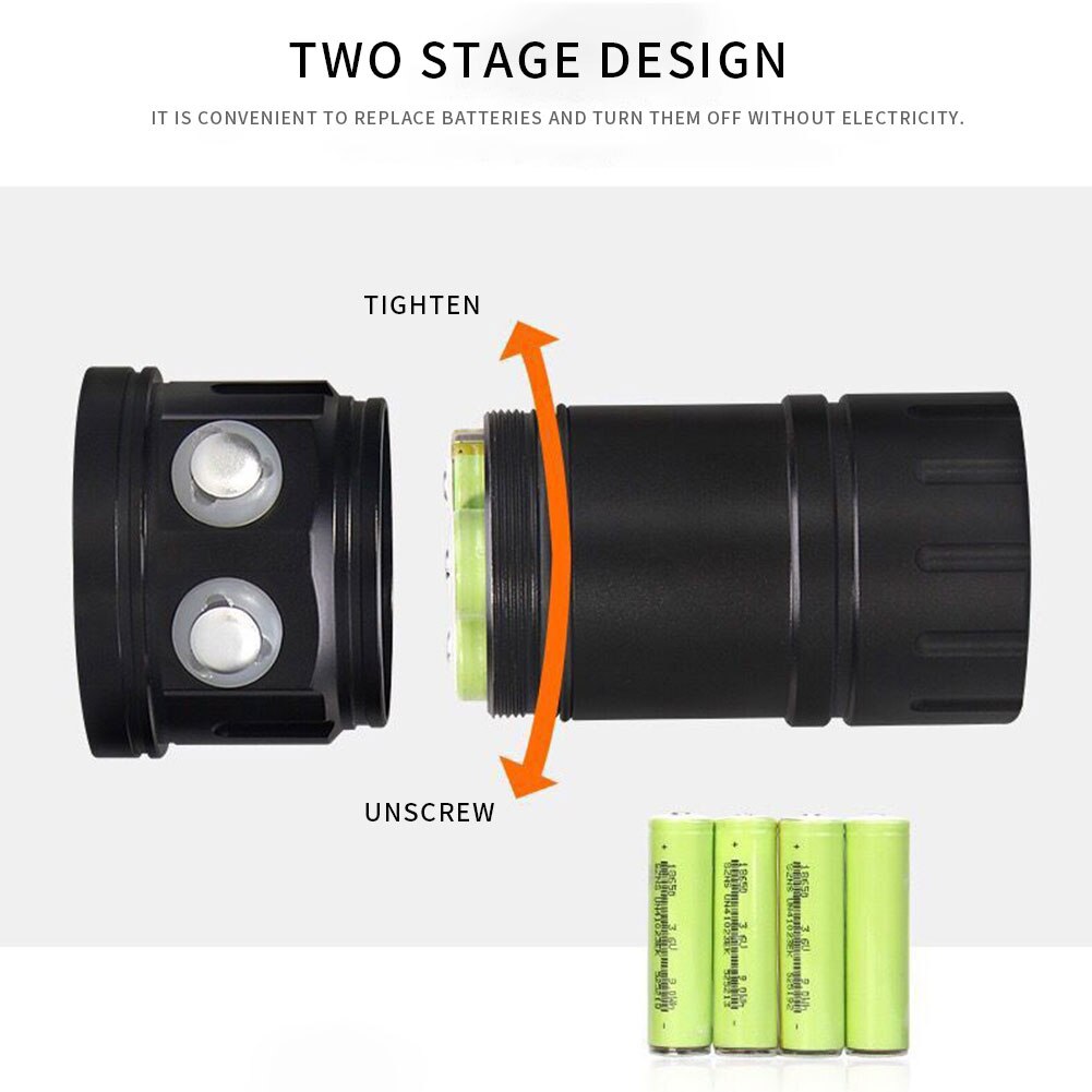 180w vattentät fotografering fylla ljus led dykning ficklampa bärbar scuba undervattenslampa