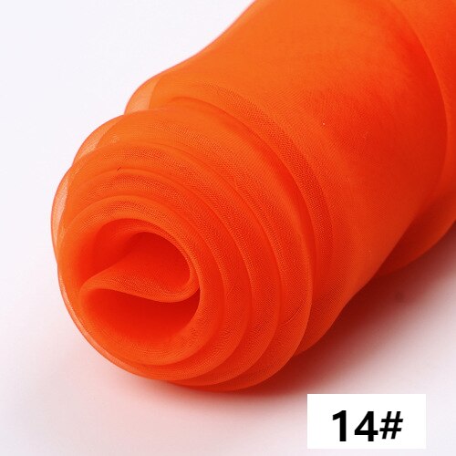 Tela de Organza de tul para costura de vestidos, faldas de tutú, boda, velos, cortinas, color negro, blanco, azul, rojo, por metro, 3M/5M/10M: 150cmx5M / 14
