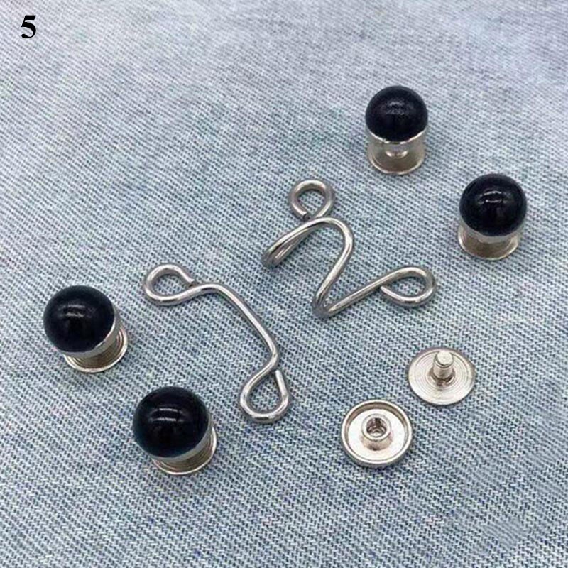 1 sæt trykknapper metal bukser knap forlænger justerbare frie syning knapper til tøj jeans optrækkeligt talje knap spænde: 5 / 32mm