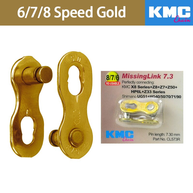 KMC – maillons de chaîne de vélo de route, 6/7/8/9/10/11 vitesses, une paire, or argent, pour Shimano: 6 7 8 speed Gold