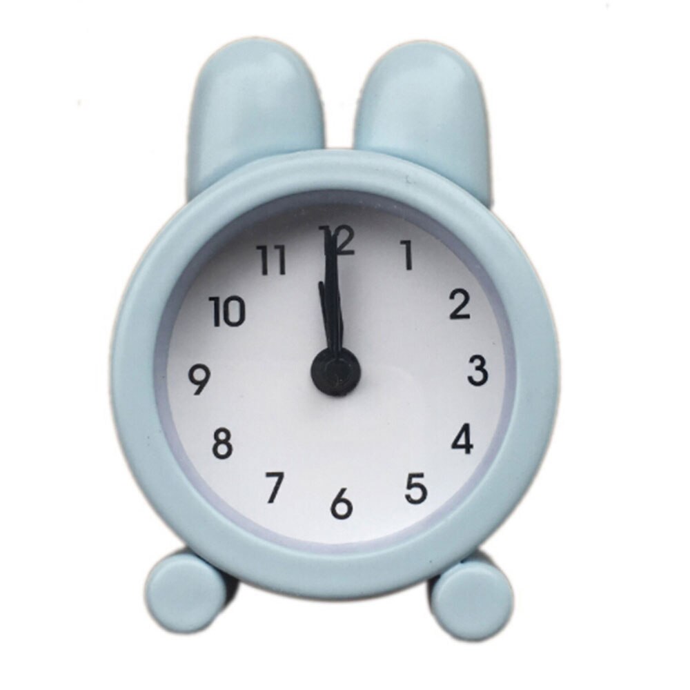 Mini Alarm Clock Metal Small Electronic Clock office student kid bed clock: Blue