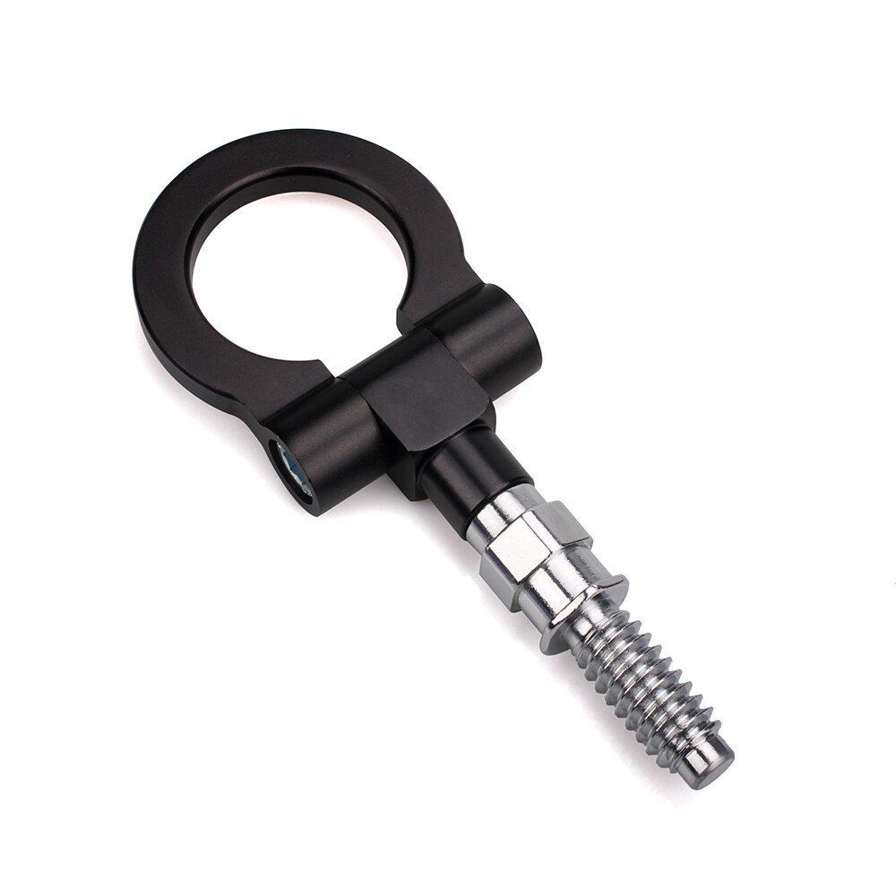 Universal Car Styling Trailer Hooks Sticker Car Auto Rear Front Trailer Simulation Racing Ring Vehicle Racing Towing Hook: Black