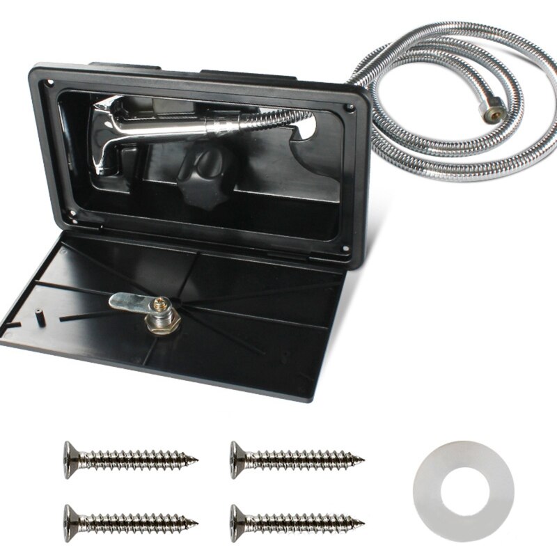 Rv-douchecabine met slot, inclusief douchekraan, doucheslang en douchestang voor boot