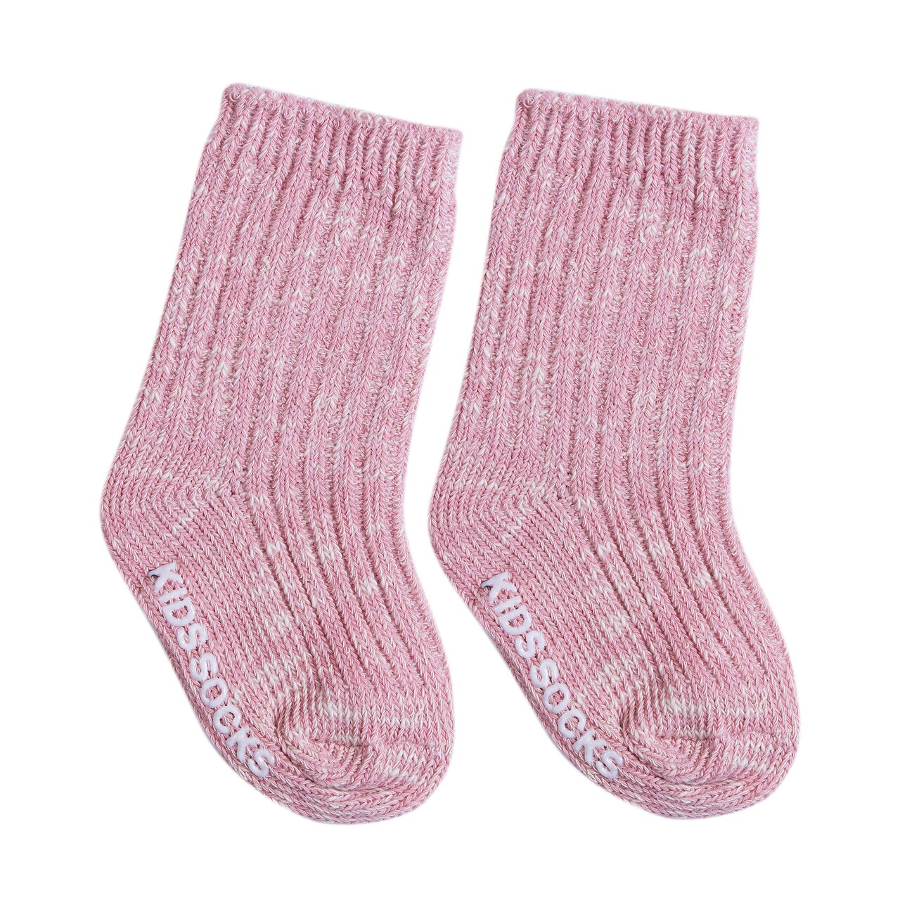 Småbarn barn baby sokker ensfarget bomull anti-skli sokker for gutt jente søt: Rosa / 2 to 4t