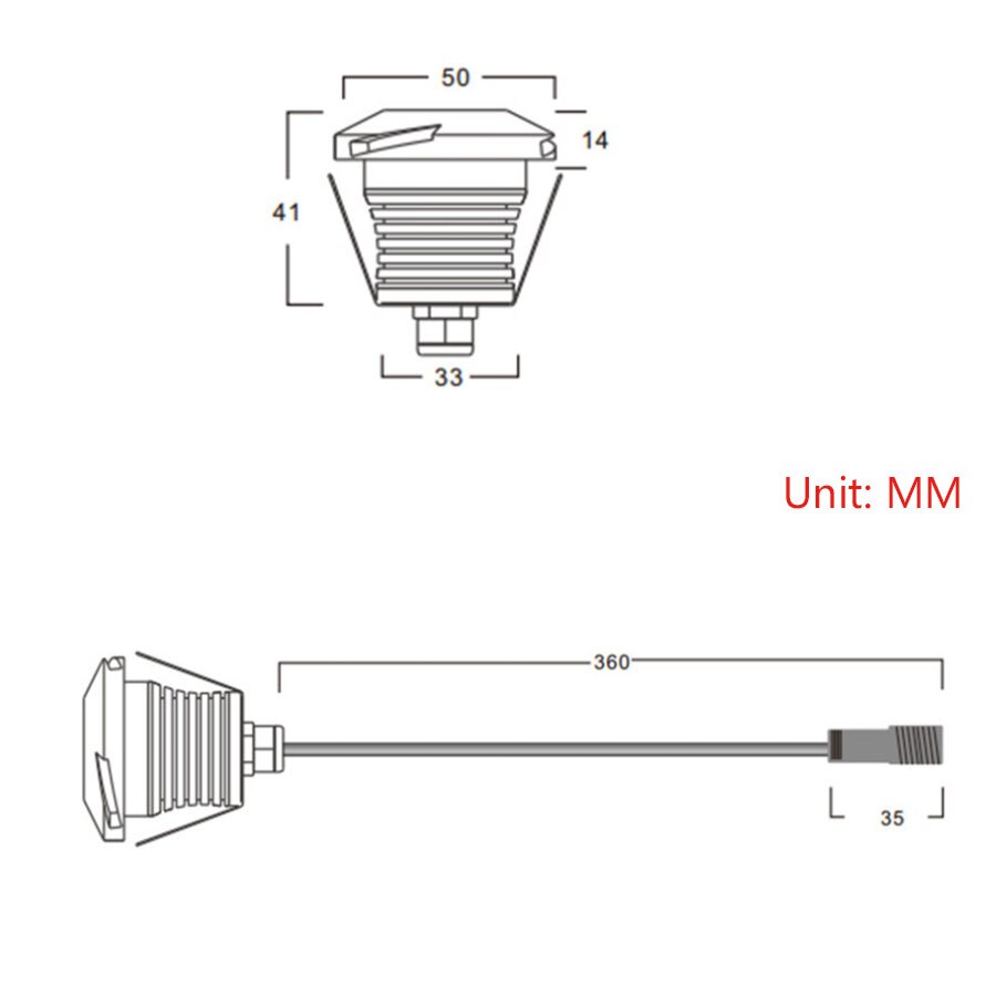 LED Deck Light 12V-24V IP67 Waterproof Buried Lamp Outside Recessed Stair Step Light Underground Floor Wall Lamp Landscape Light