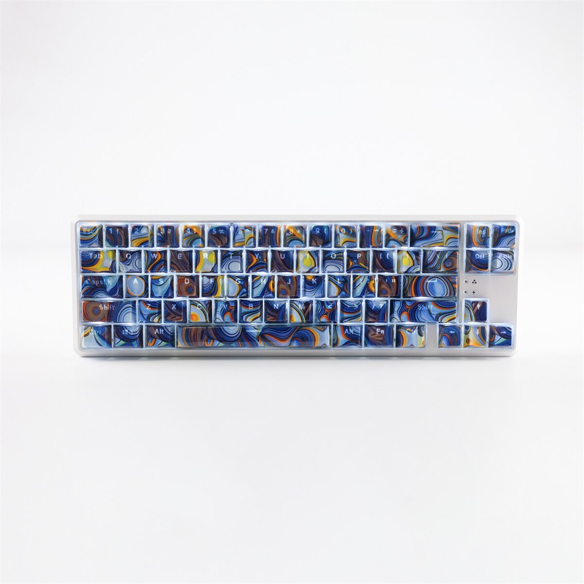 Enamel Agate Starry Sky ABS Keycaps OEM Profile UV Bright Side Water Transfer Printing For Cross MX Switches Mechanical Keyboard
