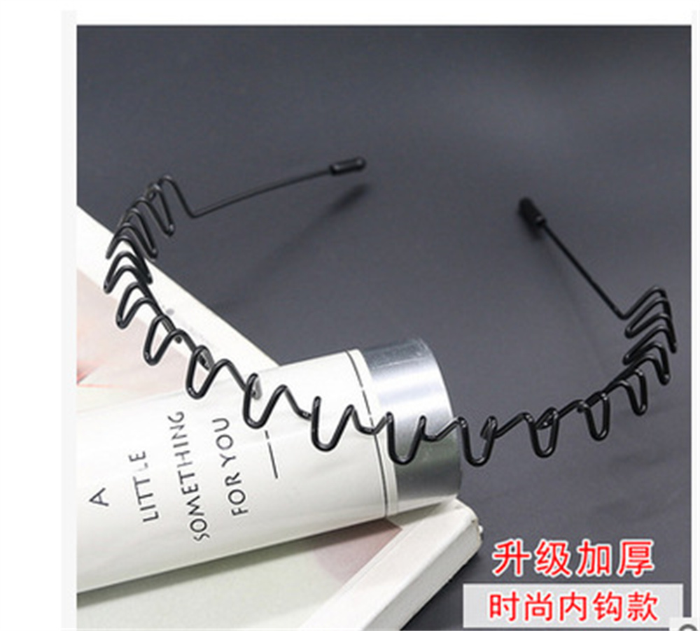 Diadema de Metal Invisible negra Simple, aro deportivo Unisex para el pelo, diadema para lavarse la cara, accesorios para el cabello para mujer: Gris