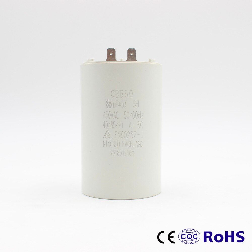 AC Motor Capacitor 450VAC 65uf AC Motor Run Capacitor