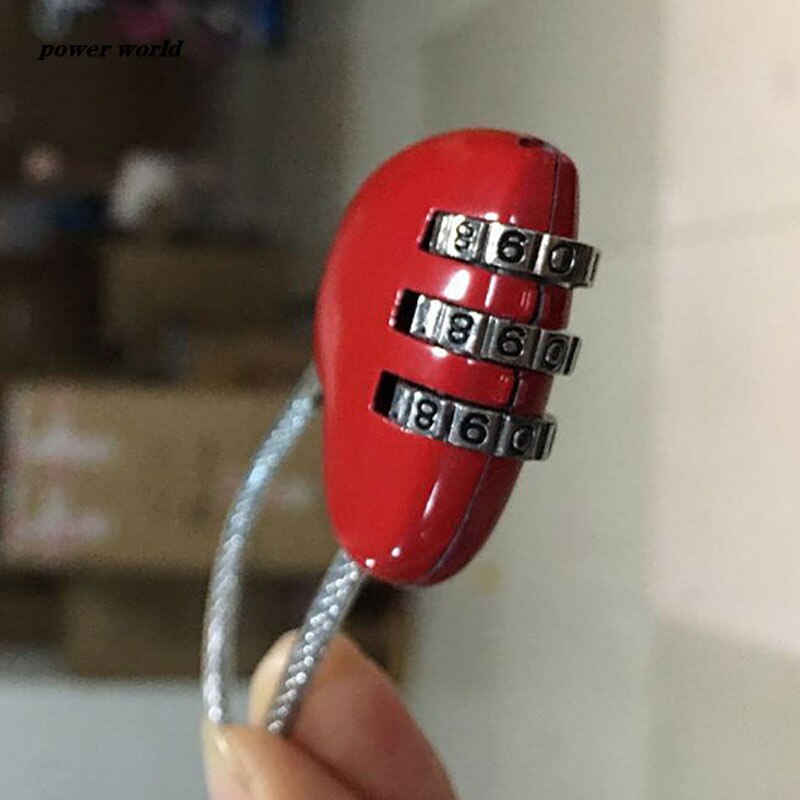 Zink legering wire reb adgangskode lås mini kærlighed hjerte form adgangskode hængelås rejse bagage pakke adgangskode lås