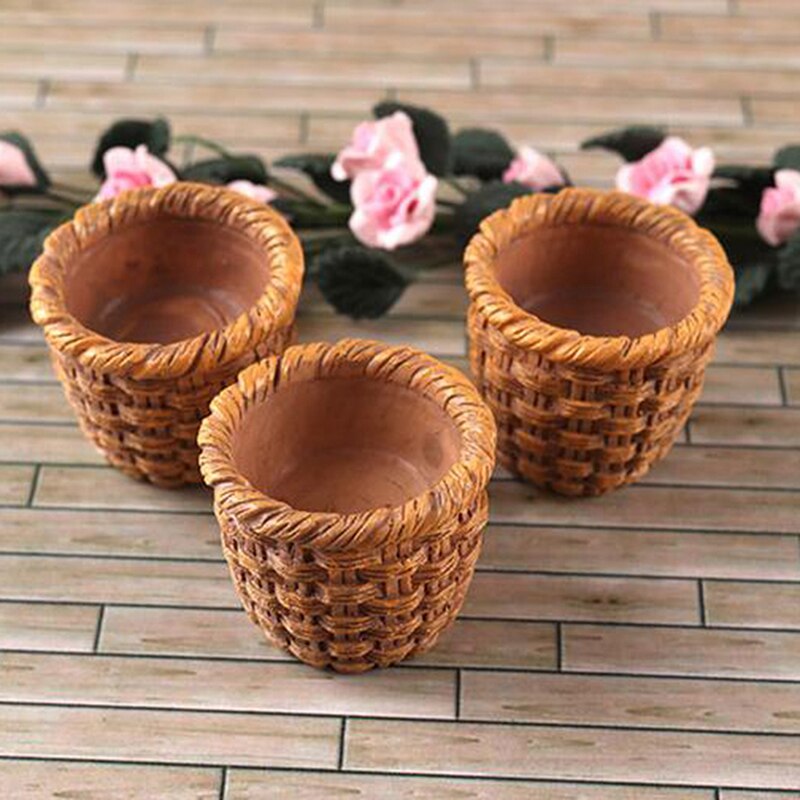 1/12 Mini Cute Dollhouse Rattan Frame Hand-woven Vegetable Food Storage Basket Dolls Miniature Decoration
