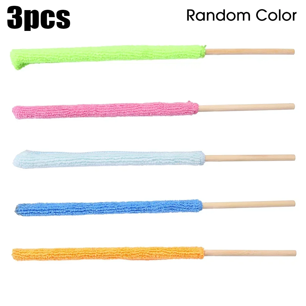 Microfiber Car Detail Cleaning Brush Long Handle Air Conditioner Blind Narrow Dust Collector Stick Auto Wash Cloth Brushes Tools: Blue