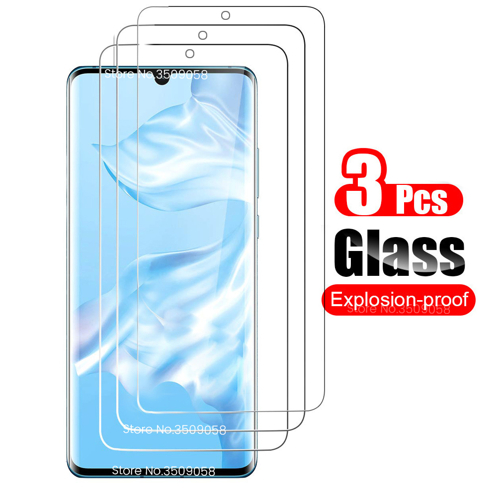 3PCS protective glass for huawei hauwei p 30 20 p20 p30 lite 30lite light p smart plus psmart z psmartz glas protector film