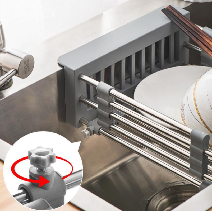 Égouttoir à vaisselle réglable en acier inoxydable, grand évier de cuisine, égouttoir à Fruits et légumes