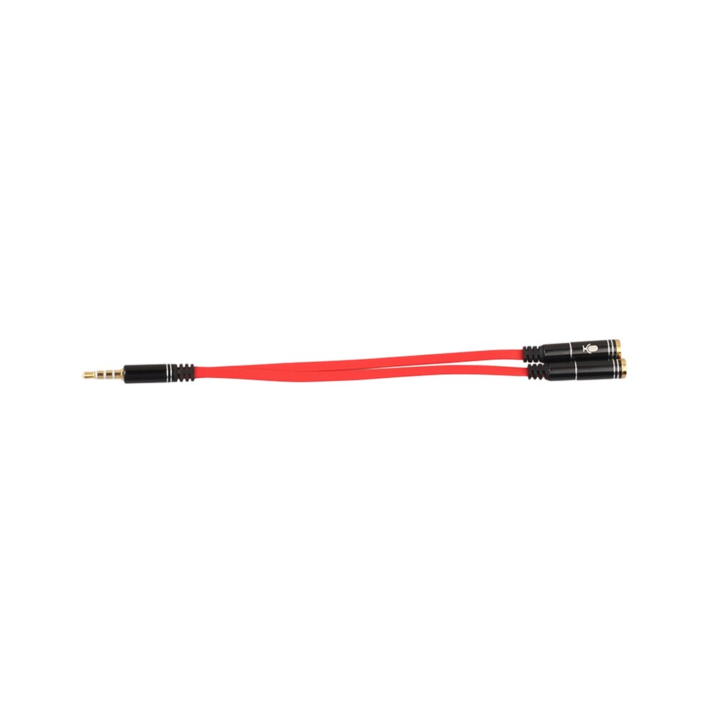 Trrs hoofdtelefoon splitter 3.5mm jack 4- -polig mannelijk naar dubbele vrouwelijke hoofdtelefoon adapter trrs hoofdtelefoon splitter 3.5mm jack 4-- polig mannelijk: Zwart rood