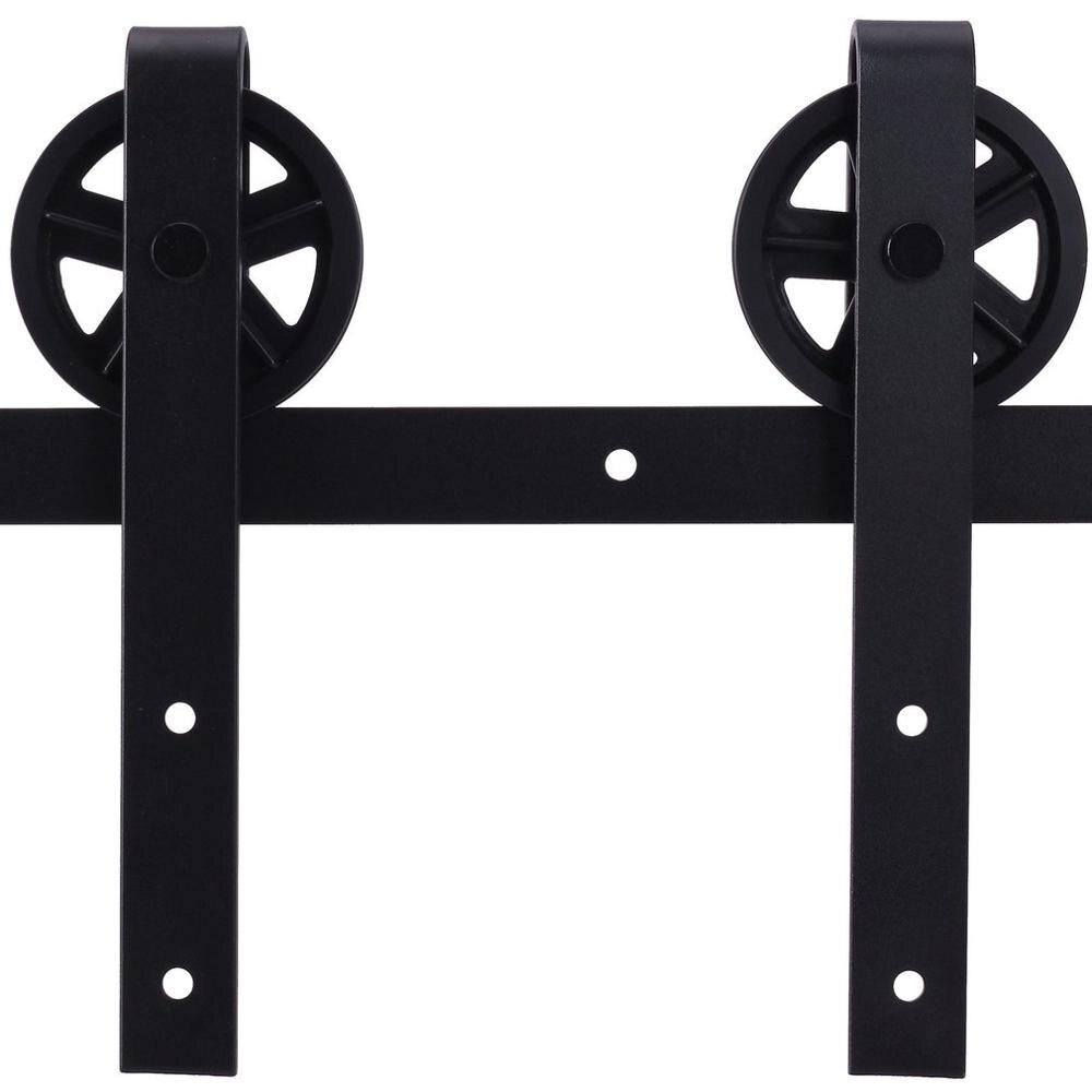 Système de porte Mobile avec roues, Rails suspendus, raccords de porte Mobile, Rail de porte en bois, accessoires pour porte simple, 8 pieds/2.44M