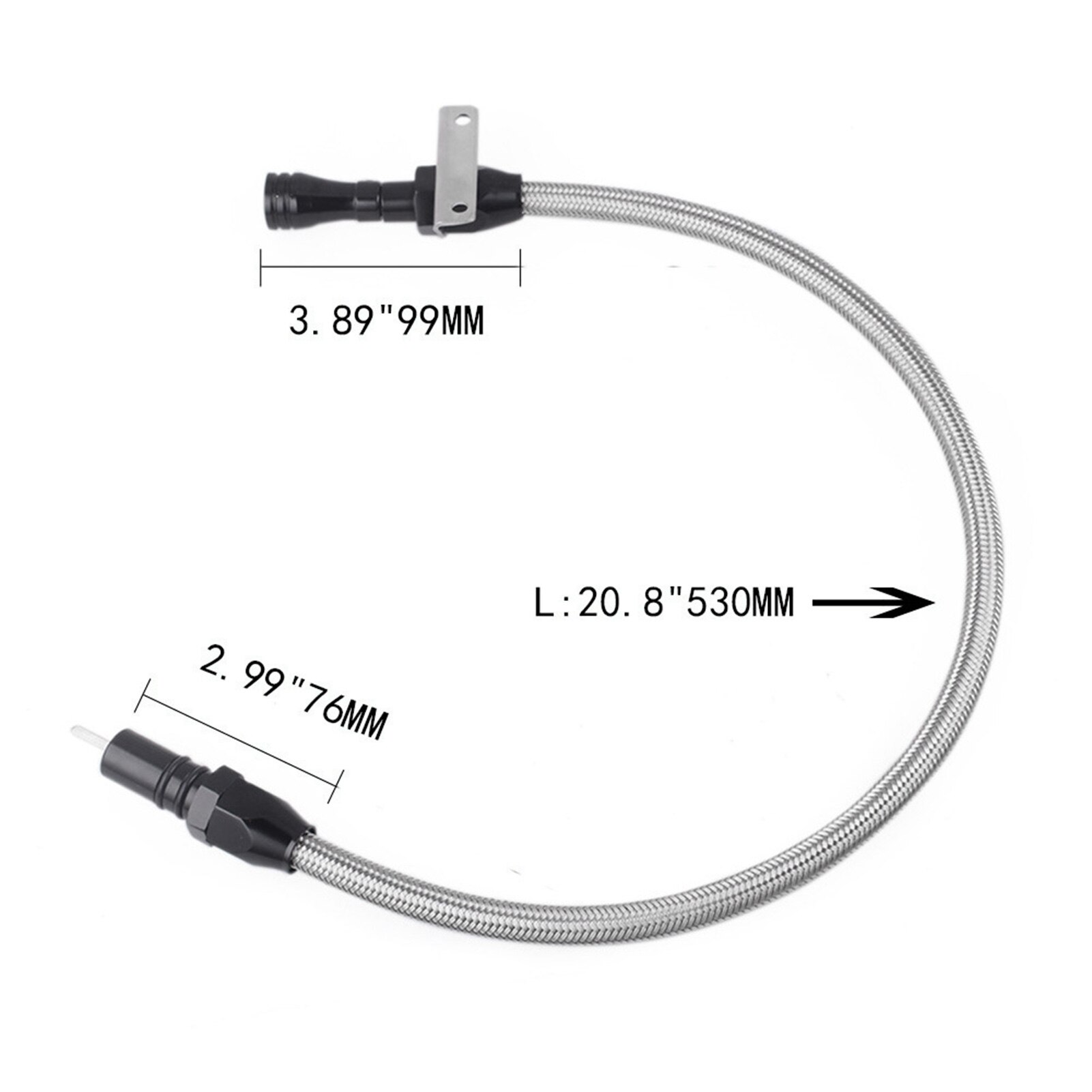 530mm Flexible Car Modified Transmission Dipstick Stainless Steel for GM Chevy TH-350 turbo transmission Auto Drivetrain System: Default Title