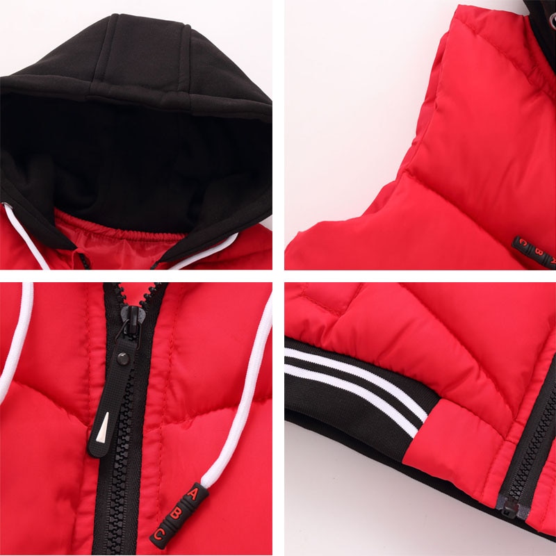 Børn drenge piger børn vinter varm lynlås vest hætte fortykket overtøj vest bodywarmer teenager ærmeløse jakker