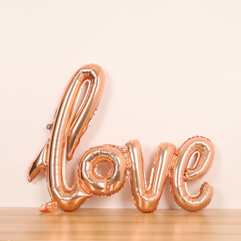 54/72/108cm ligatury różowe złoto list miłosny ślub walentynki balon romantyczny przyjęcie rocznicowe kulki dekoracyjne: rose gold / 73cm