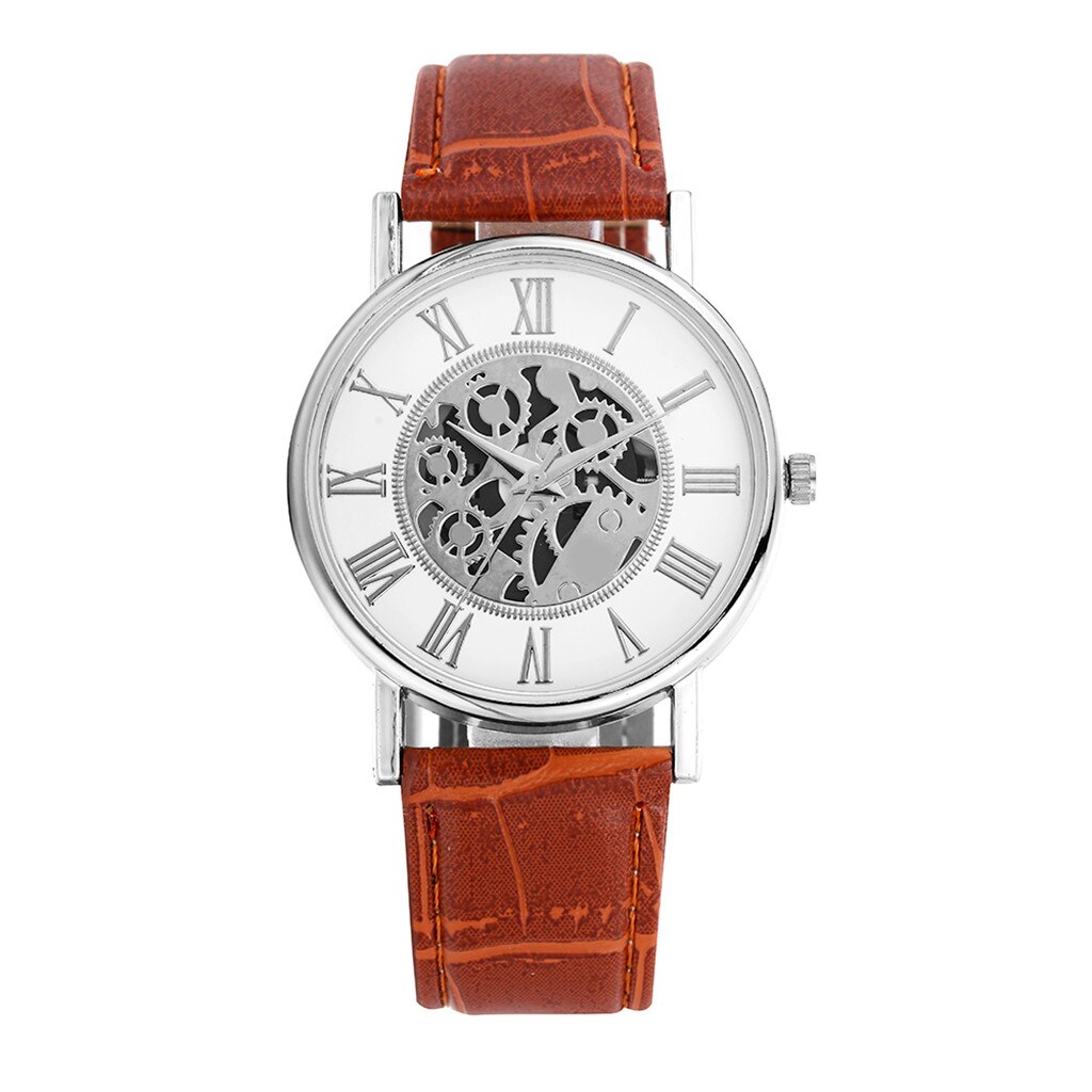Watches Mens Gmt Leather Strap Watch OTOKY Watch For Women Business Sport Wrists Watches Female Bracelet Clock: Coffee
