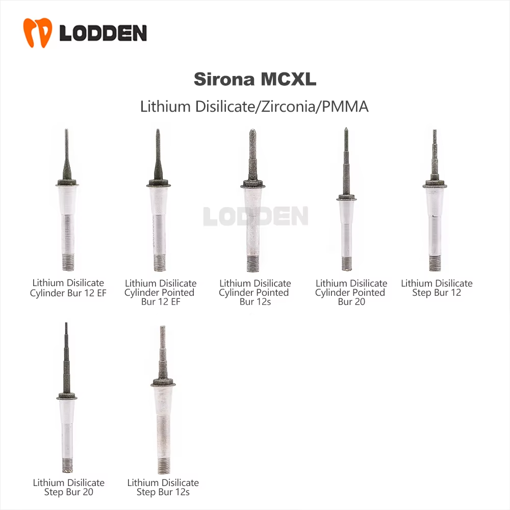 LODDEN Cerec Sirona MCXL Cerec fresas para disilicato de litio Zirconia PMMA 1 Uds taladros de laboratorio Dental herramientas de molienda de diamante
