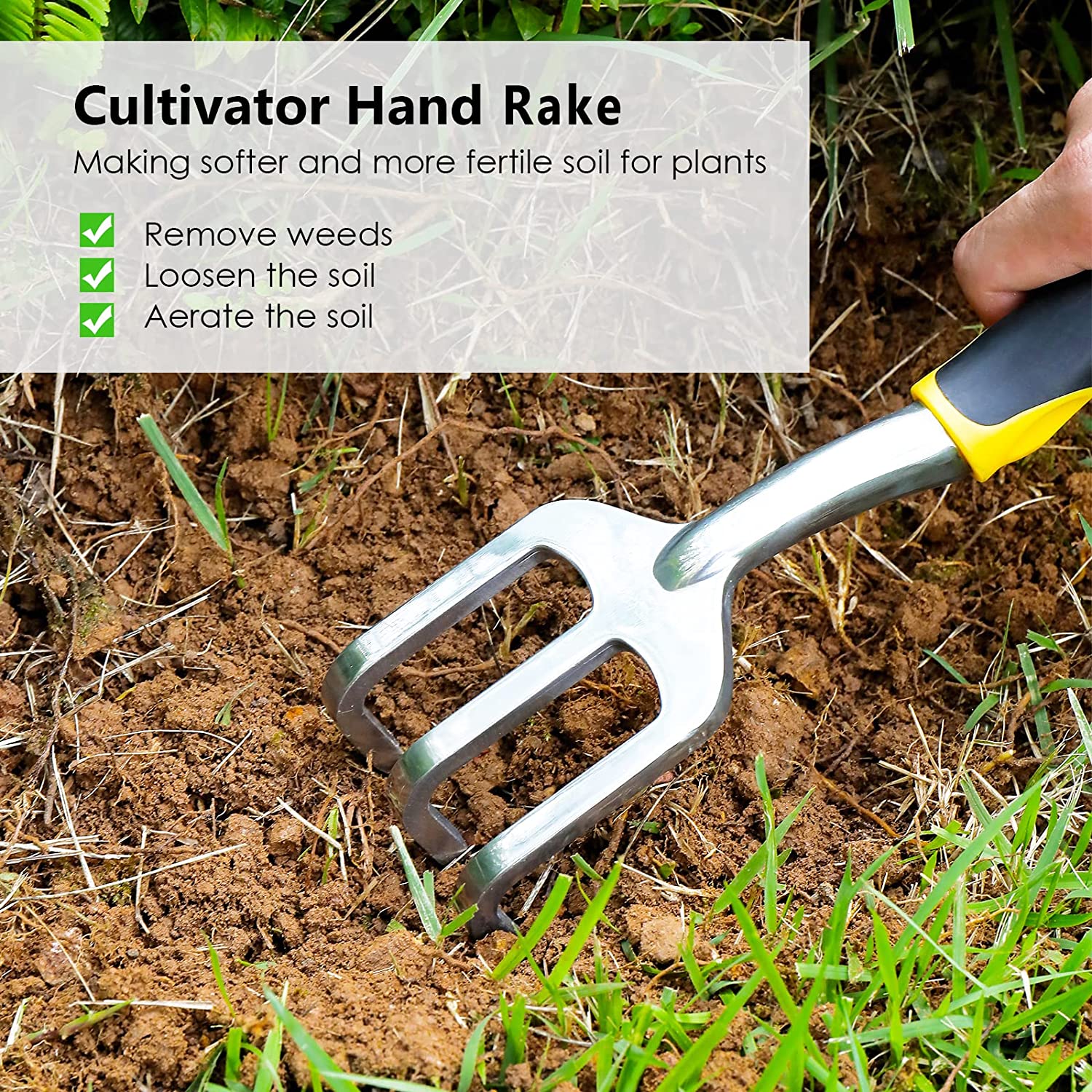 3 Piece Garden Tool Set Durable Aluminum Gardening Kit Includes Trowel Transplanter Cultivator Heavy Duty Garden Tool Kit Garden