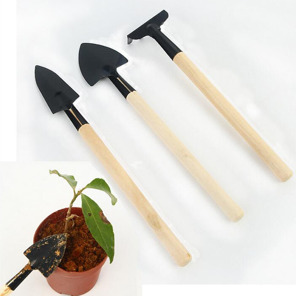 3Pc Tuin Mini Cultiveren Transplanteren Kit Planten Zaailing Succulent Transplanter Schop Hark Spade Boren Bevruchten Tool30