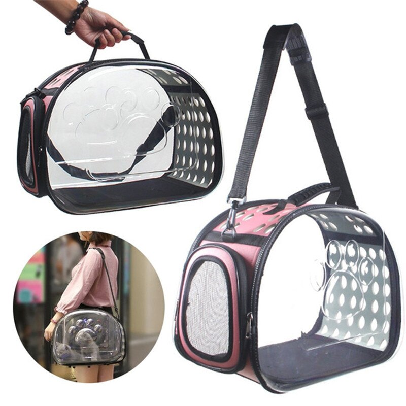 Haustier Träger Tasche Tragbare Katze Handtasche Faltbare Reise Haustier Tasche Welpen Transport transparent Schulter Hund Tasche S/L