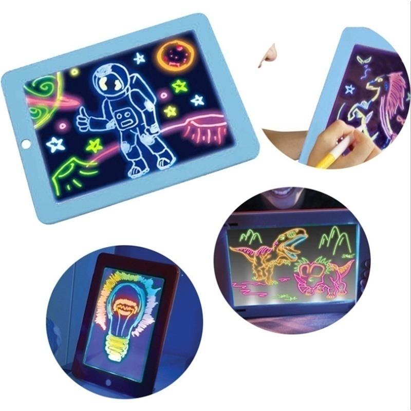 LED Artboard Interesting Cartoon Blue/Red Art Manual Graffiti Magic Drawing Board Student Painting 3d Painting Board