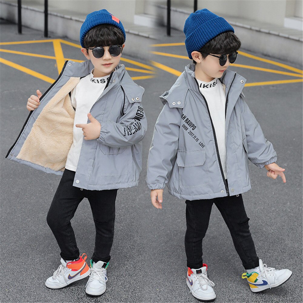 Benemaker Winter Jacket Boys Girls For Reflective Windbreaker Baby Clothes Children Clothing Kids Hooded Warm Coat CX053