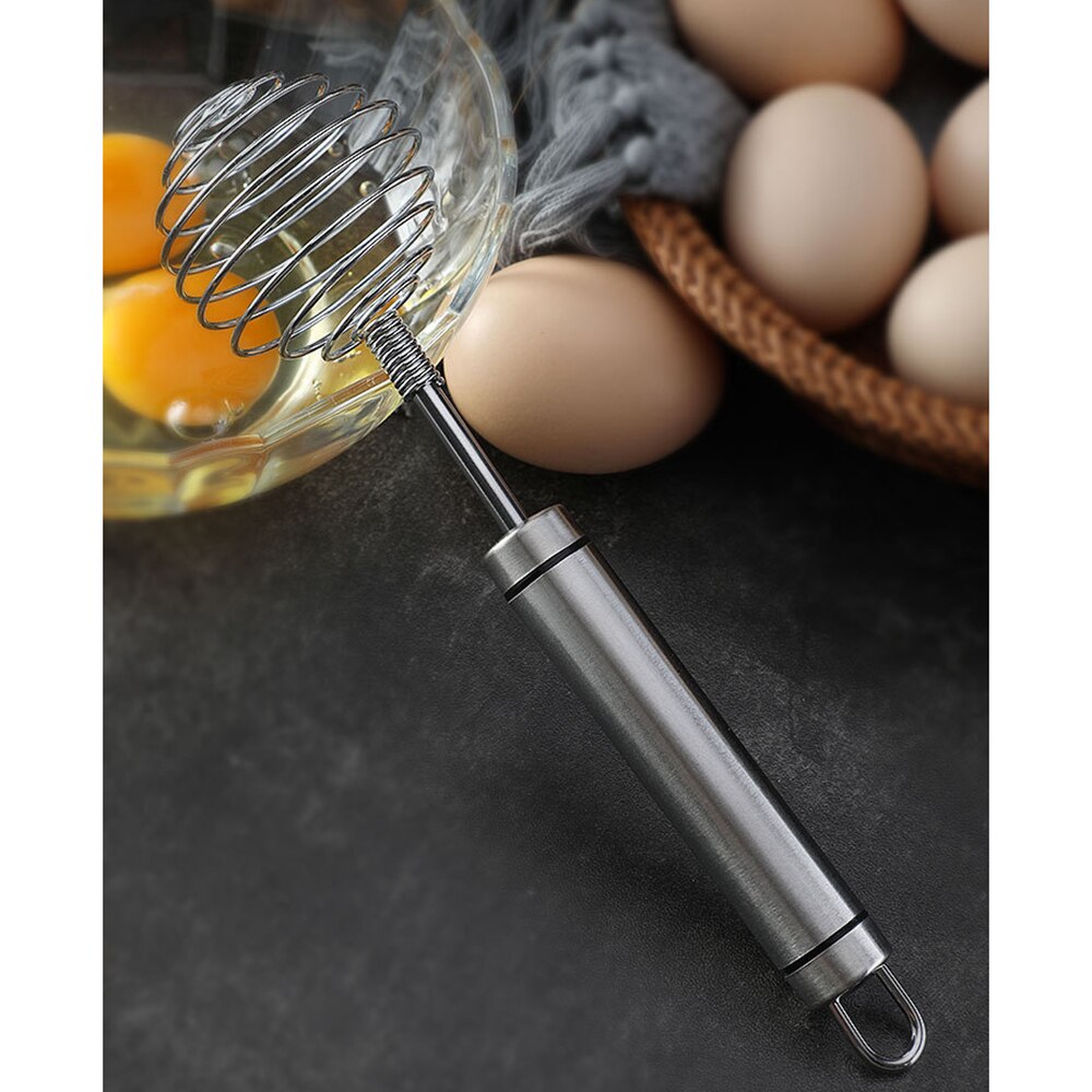 Semi-automatisk äggvisp rostfritt stål visp spiral form mixer bakverktyg