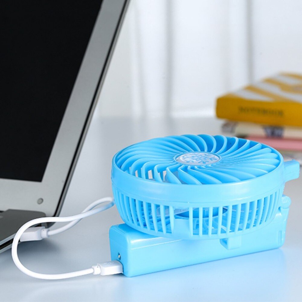 Mini ventilador portátil USB plegable, recargable, 3 velocidades, ajustable, ventilador portátil, ventilador de refrigeración para viajes (sin batería)