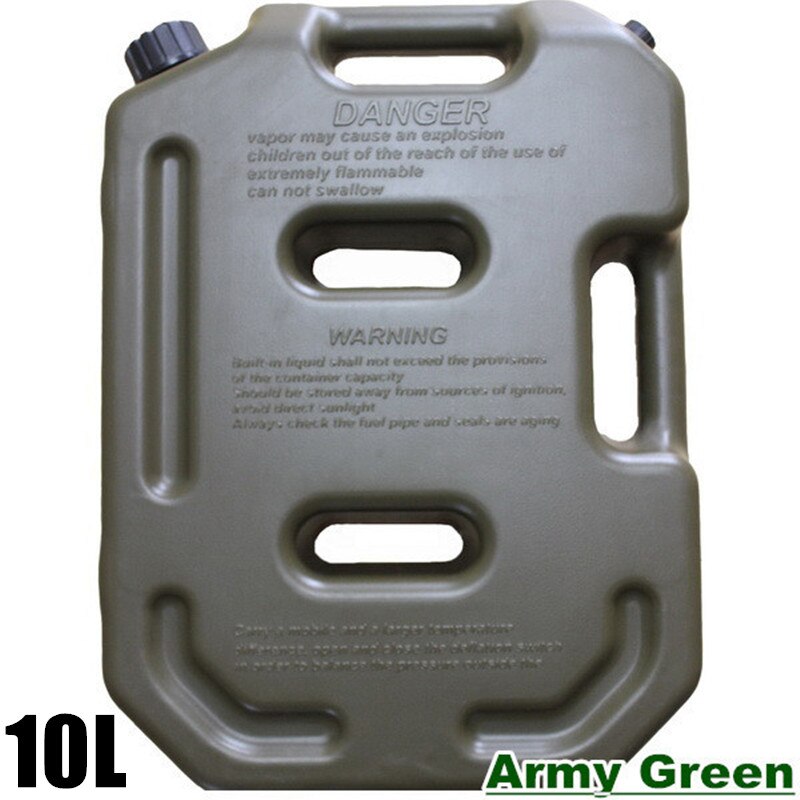 Yellow 10L Fuel Tank Cans Spare Plastic Petrol Tanks Mount Motorcycle Car Jerrycan Gas Can Gasoline Oil Container Fuel-jugs: 10L Green