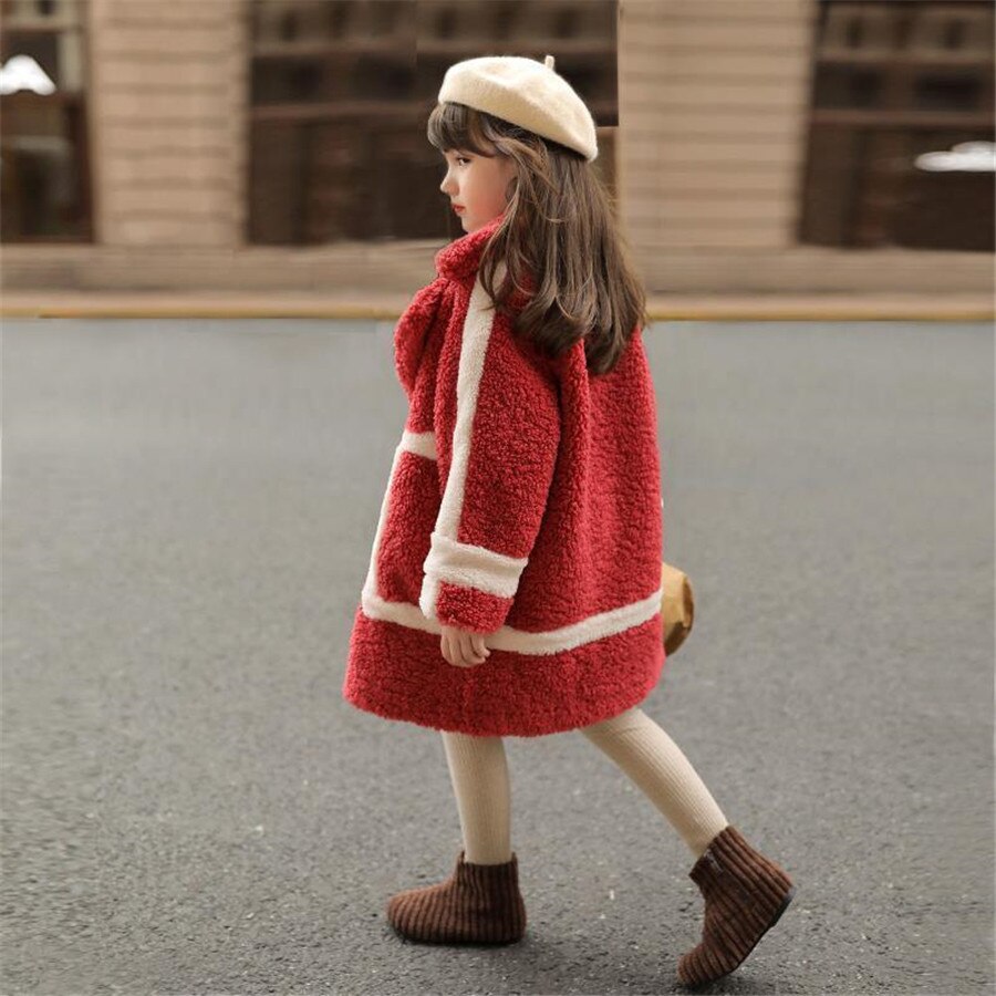 Kinderen herfst winterjas lamswol fluwelen parka's babymeisjes warme jas dikke kindermeisjes bovenkleding kleding 4-14 jaar