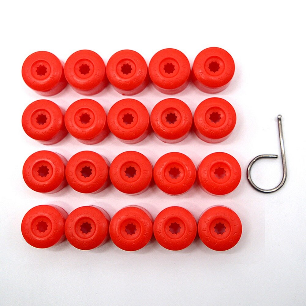 Car Wheel Cover Hub Nut Bolt Covers Cap 20Pcs 17mm Auto Tyre Screws for Volkswagen VW Golf MK4 Exterior Protection Accessories: Red