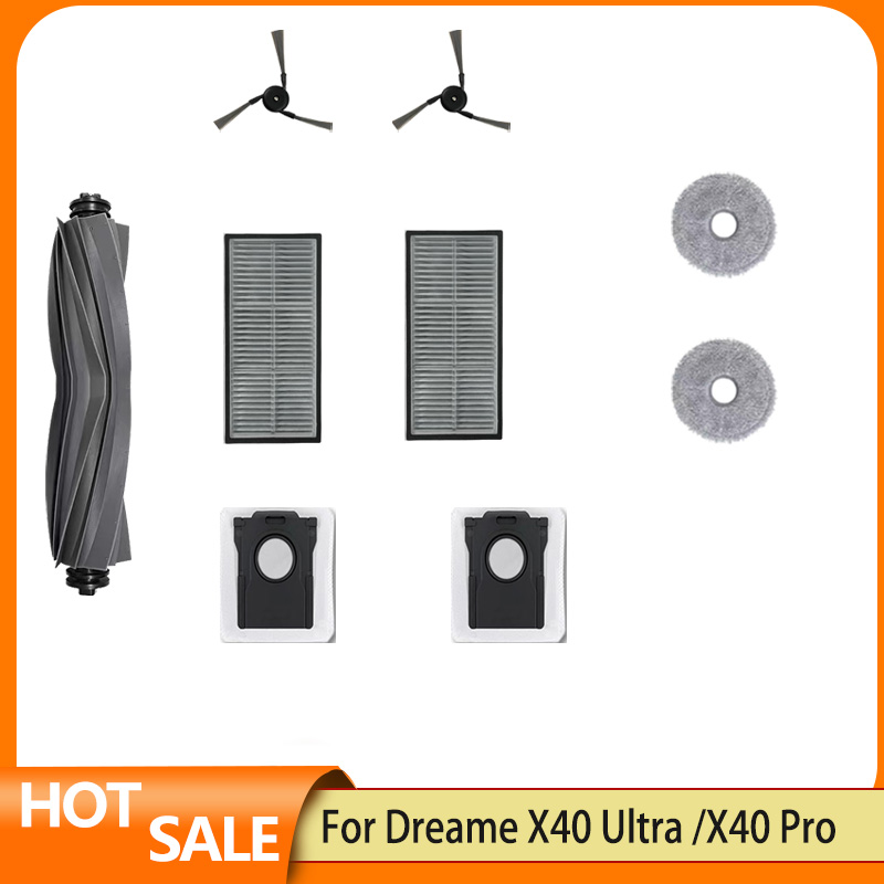 Dreame X40 Ultra / L40 Ultra/MOVA P50 Pro Ultra/ MOVA P10 Pro ultra Parts Roller Side Brush Hepa Filter Dust Bag Accessories: Blue