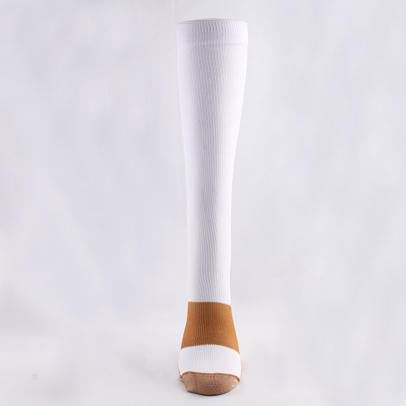 Unisex kompressionsstrumpor nylon spell färg höst vinter förhindra åderbråck knähögt stöd stretch 15-20 mmhg
