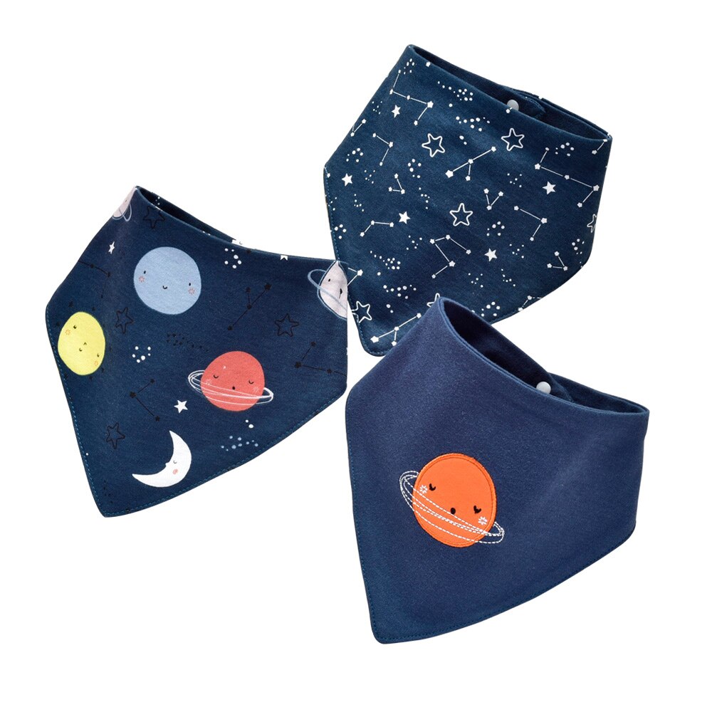 3 Stks/set Insular Katoenen Baby Slabbetjes Voeden Kiel Infant Burp Doeken Cartoon Speeksel Handdoek Baby Eten Accessoire Zachte Baby Stuff: Space