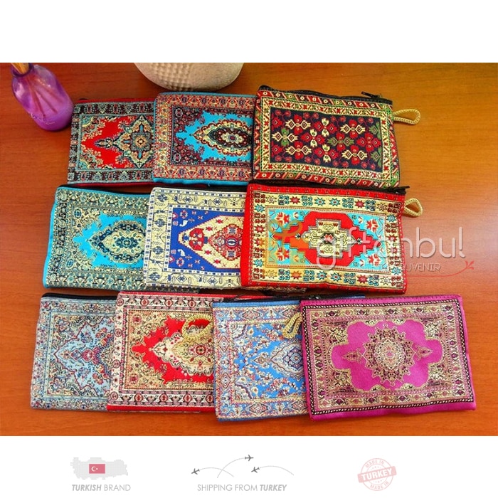 Türkische Geldbörse Traditionellen Teppich Böhmischen Taschen Handliche Lagerung Make-Up Taschen Orientalischen Reißverschluss Umschlag Taschen