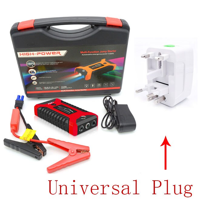 Portable Car Jump Starter Device 600A Car Battery Emergency Starter Power Bank Booster Starting 12V Output Portable 20000mAh: US Universal plug