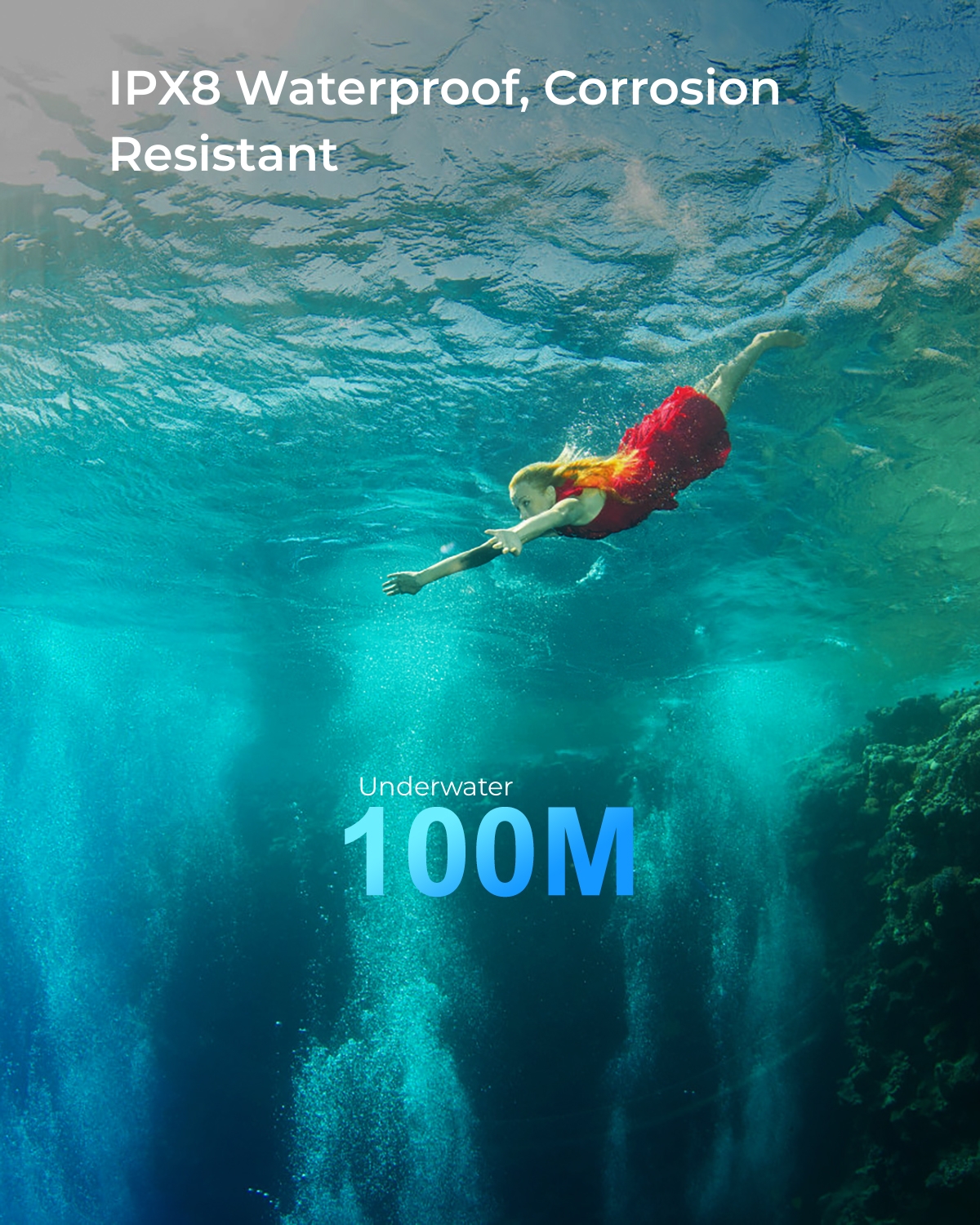 Aplos Ap02 Duiken Zaklamp, 2500 Lumen Duiklicht Met 4 Modi Power Indicator, Waterdichte Onderwater Duikzaklamp Met Re