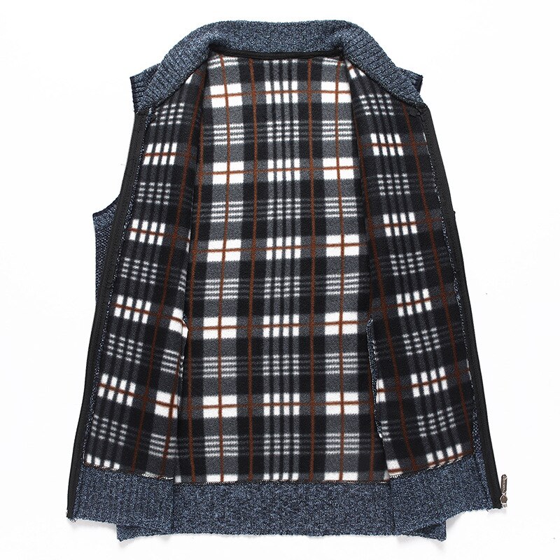 Winter Heren Trui Vesten Dikke Fleece Gebreide Vest Vest Mannelijke Toevallige Trui Vest Voor Mannen Mouwloze Heren Kleding