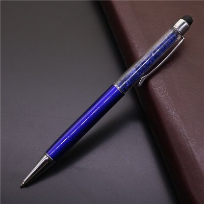 10 stücke Kreative Stylus Touch Pen kristall 0,7mm Kugelschreiber für Schreiben Schreibwaren Büro Schule Schwarz refill 2 in einem: dark blue