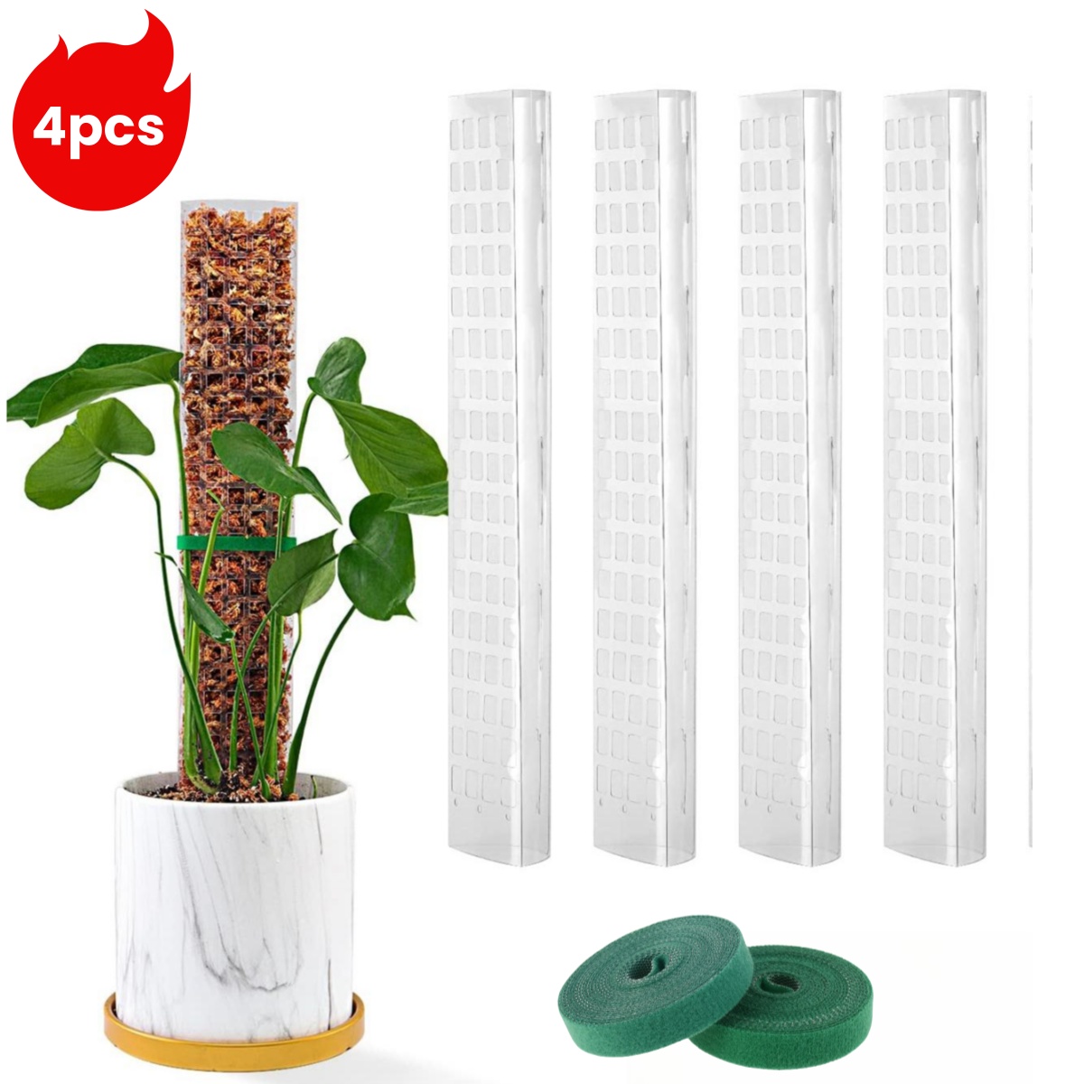 Plastic Transparent Reusable Indoor Moss Poles Plants Plant Support Potted Sticks Train Creeper Plant to Grow Upward For Garden: M / Brown