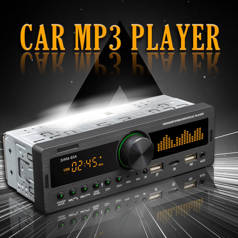 SWM-80A 1 DIN Car Radio Audio Copy Bluetooth TF USB AUX Locator Head Unit Auto Multimedia MP3 Player Repalcement Parts