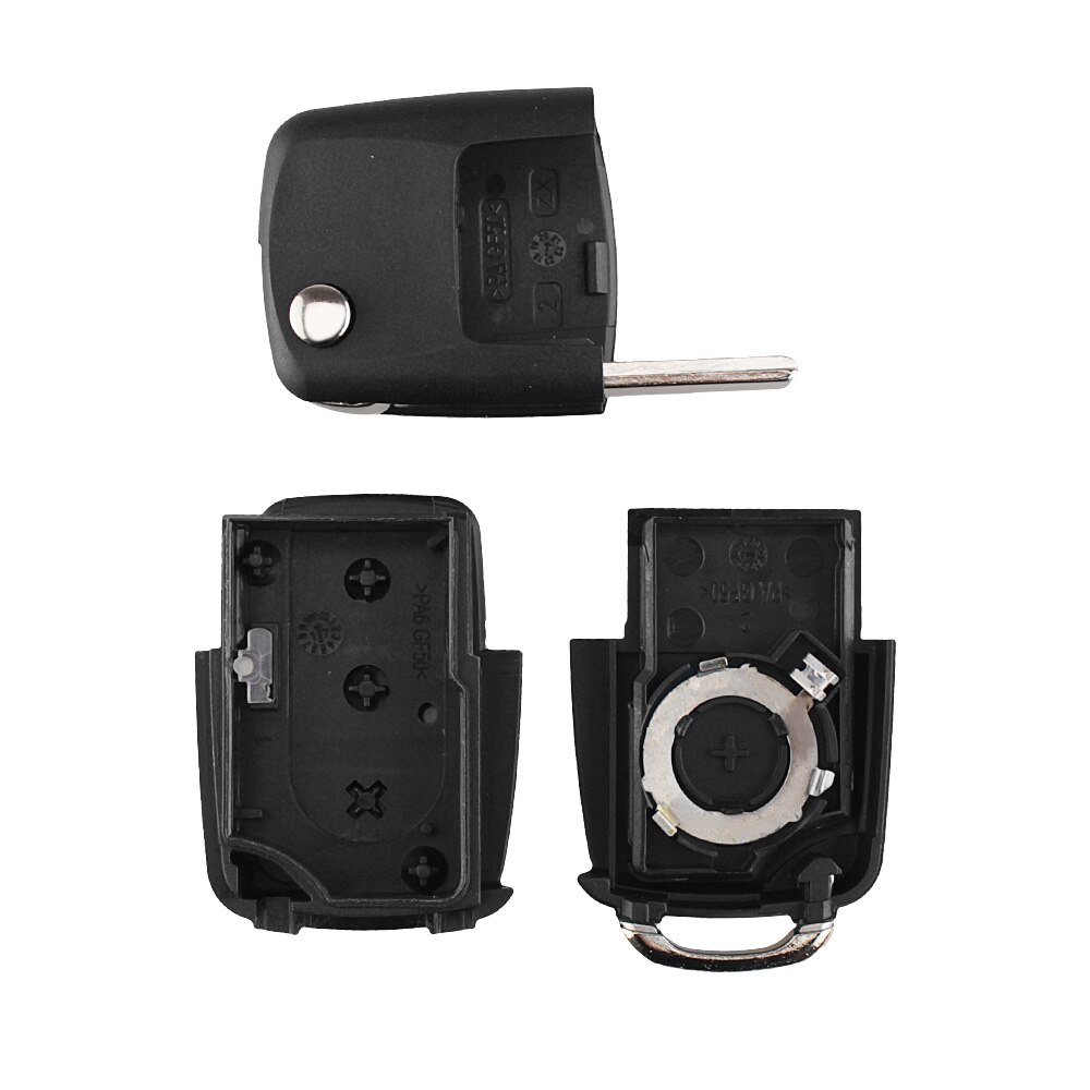 Keyyou flip hopfällbar bilnyckelskal för volkswagen vw jetta golf passat  b5 b6 beetle polo bora caddy  mk5 skoda 3 knappars fjärrkontroll