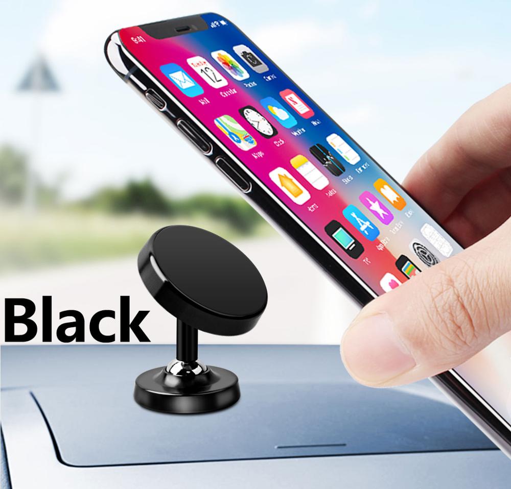FONKEN Leucht Telefon Auto Halfter Zwei Weg Einstellen Auto Magnetische Halfter Magnet Adsorption Mobil Montieren Schlüssel Kabel Schreibtisch Steht: schwarz Car halter