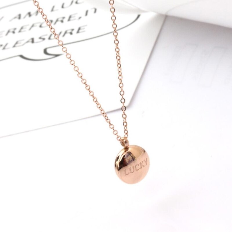 Lucky Golden Bean Clavicle Chain Korean Simple Versatile 925 Sterling Silver Temperament Female Necklace SNE042