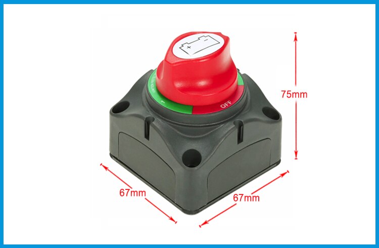 12V/24V Dual Battery Selector Isolator Master Switch Cutoff Cut Off Disconnect Power Kill Switch 4 Position Marine Boat Car RV