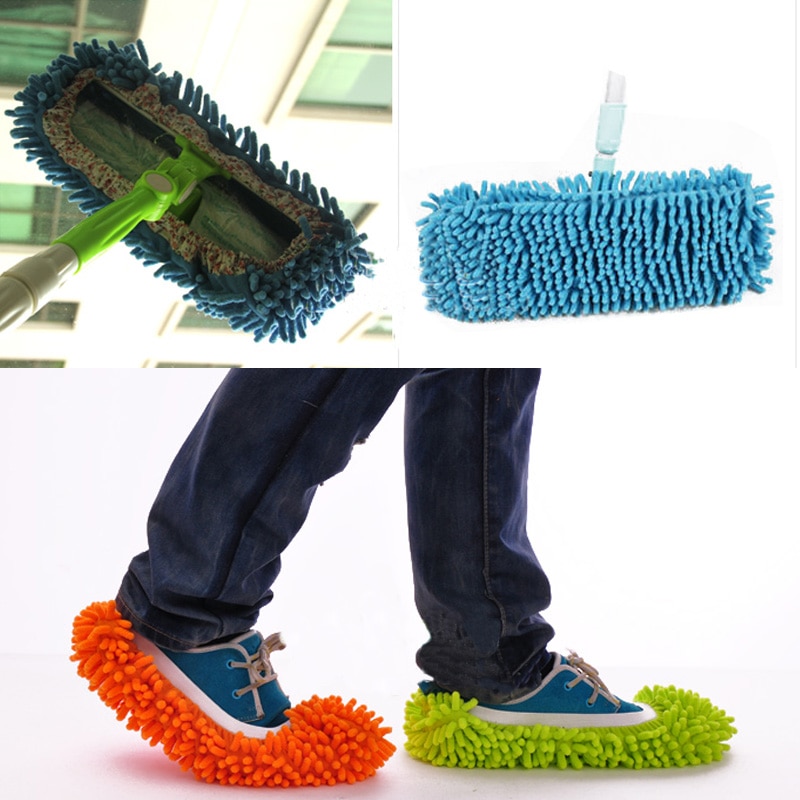 Køkken tilbehør støvrenser moppe hjemmesko dovne sko dække genanvendelige mikrofiber fodsokker gulv rengøringsværktøj hjemme gadgets