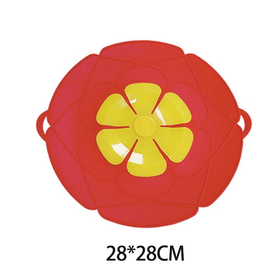 Anti-stænkende låg i silikone 26cm 28cm tilbehør til madlavningsredskaber tilbehør til høj temperatur modstandsdele køkkengrej dele køkkenudstyr: 28cm røde